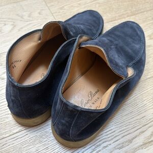 Loro Piana Men's Dark Blue Suede Loafers